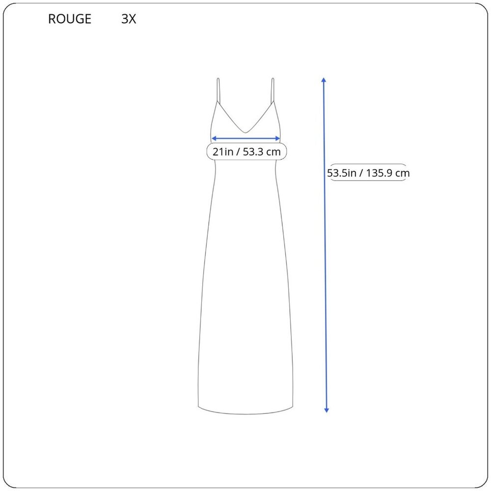 Rouge 3X Plus Size Dress Fluorescent Red Striped Midi Slip STR220E - Picture 2 of 11